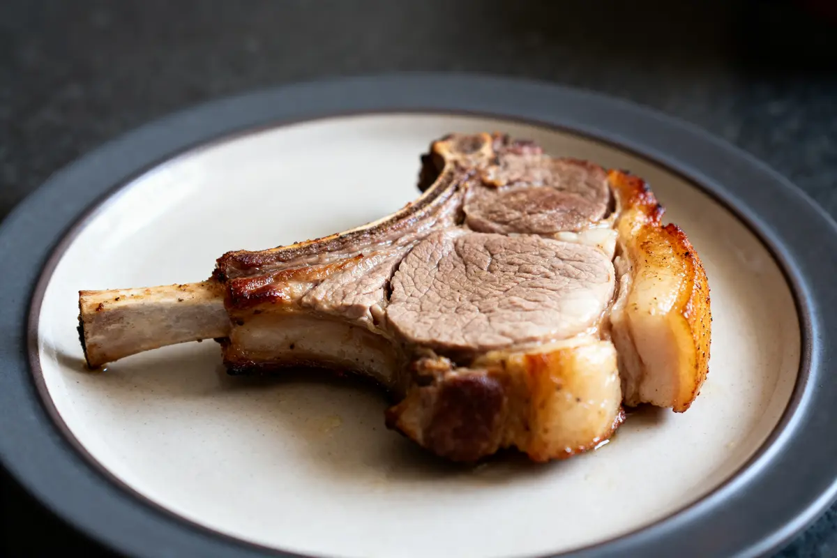 Côtelette de porc grillée illustrant la recette très tendre de côtelette de porc au four