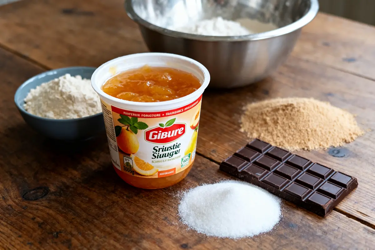 Ingrédients sur une table pour une recette de gâteau sans sucre pour diabétique