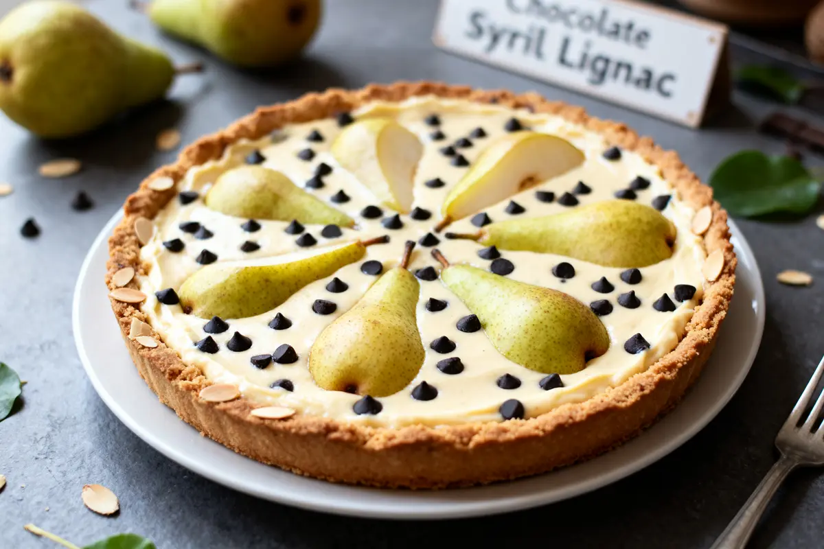 Tarte poire chocolat de Cyril Lignac : Recette facile et gourmande